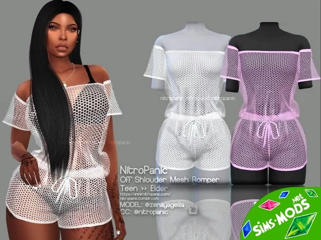 Комбинезон Off Shoulder Mesh Romper