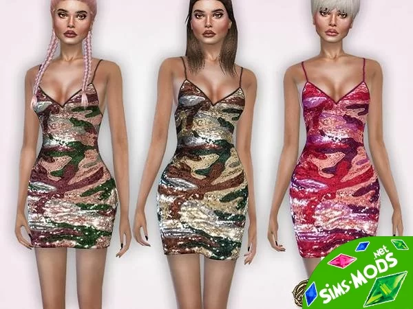 Платье Camouflage Sequin Bodycon от Harmonia