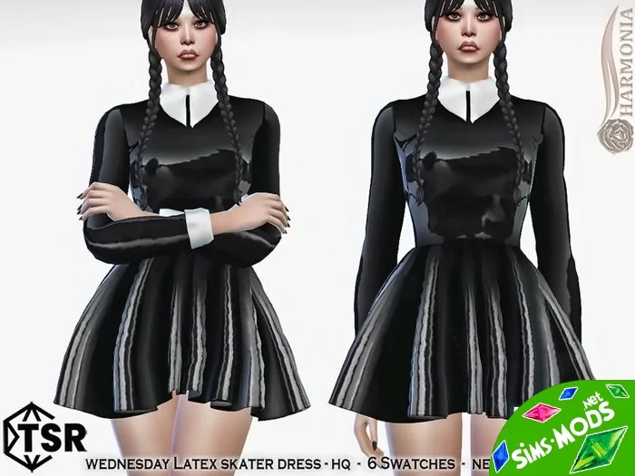 Платье Wednesday Latex Skater Dress