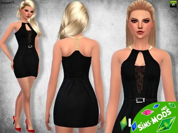 Lace Halter Dress by Margeh-75