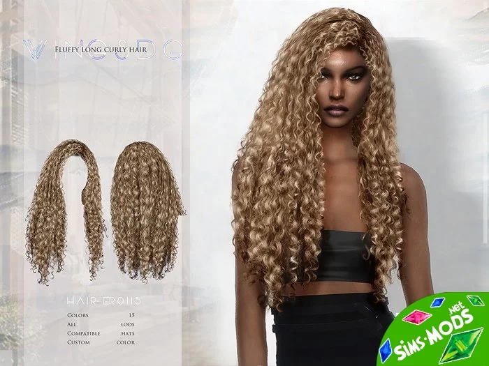 Прическа ER0115 Fluffy long curly hair