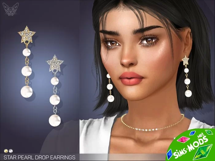 Серьги Star Pearl Drop Earrings