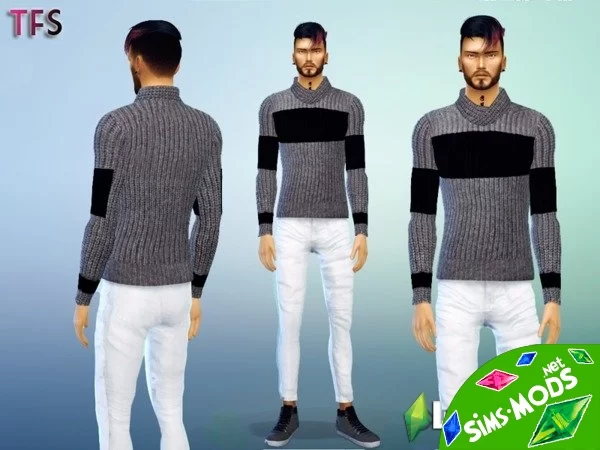 Black & Grey Sweater by TwistedFate Sims