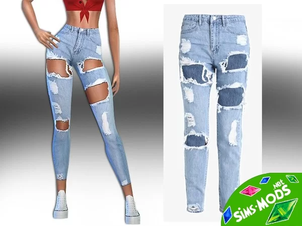 High Rise Ultra Ripped Jeans от Saliwa