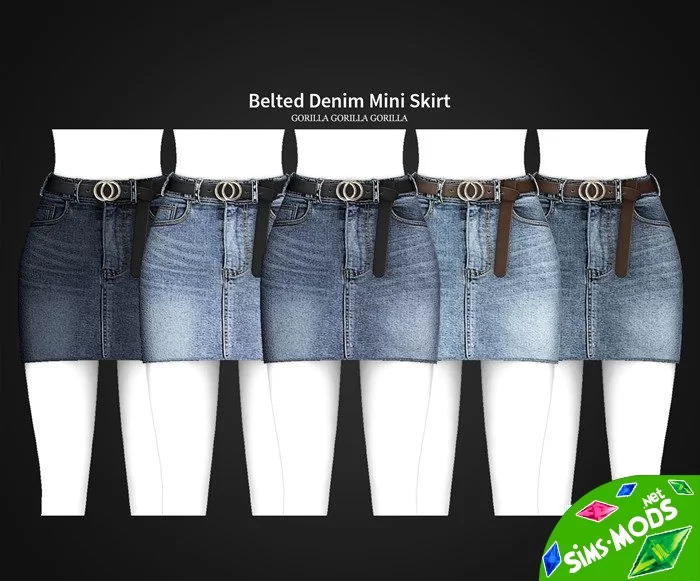 Юбка Belted Denim Mini Skirt