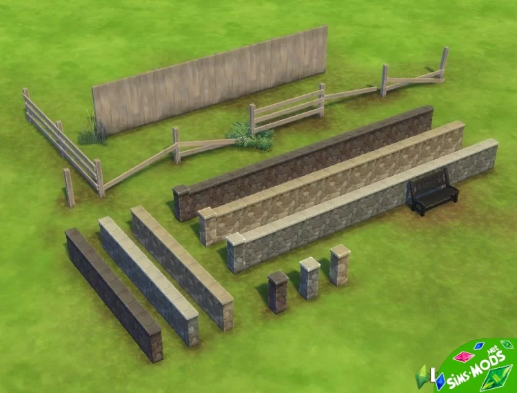 Каменный Забор для Sims 4
