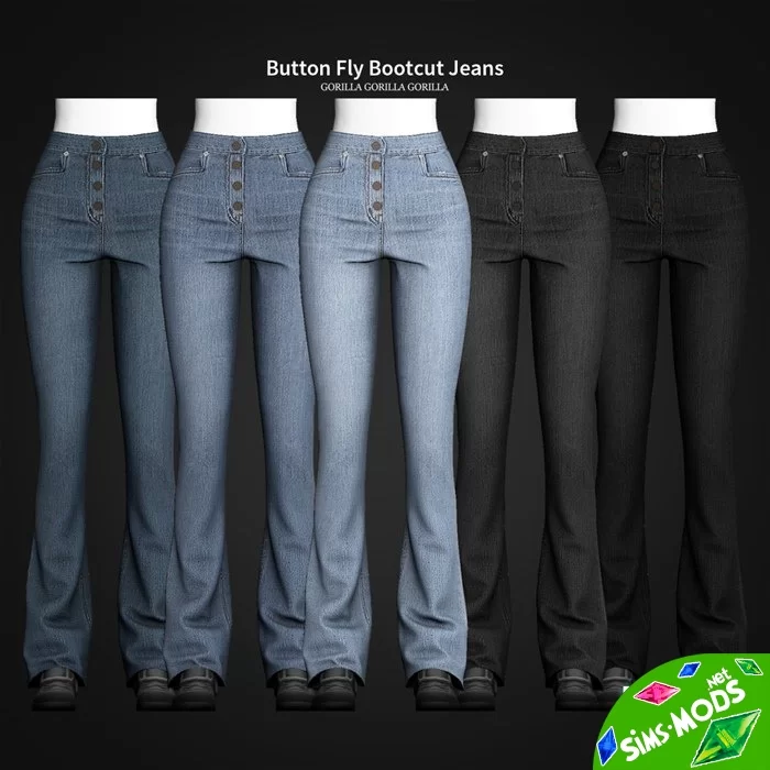 Джинсы Button fly bootcut jeans