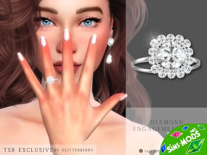 Кольцо Halo Diamond Engagement Ring