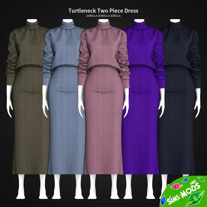 Платье Turtleneck Two Piece Dress