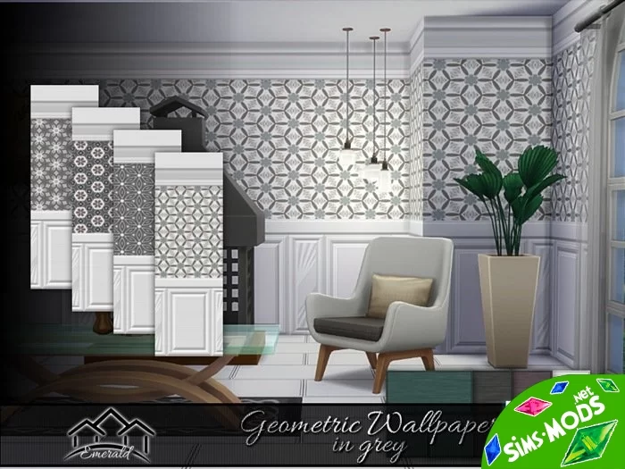 Обои Geometric Wallpaper in grey