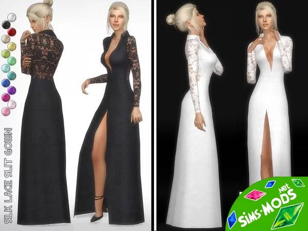 Платье Silk Lace Slit Gown от DarkNighTt