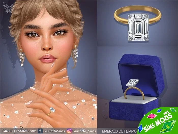 Кольцо Emerald Cut Diamond Ring