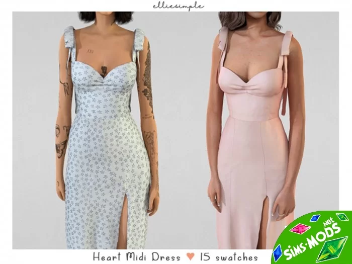 Платье Heart midi dress