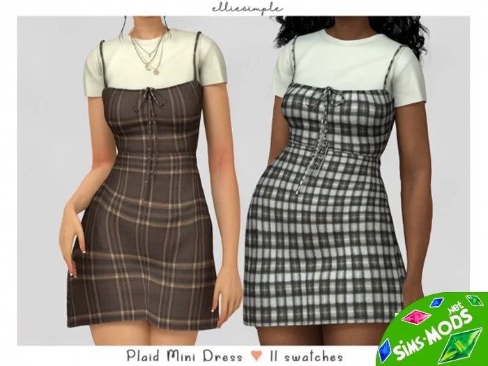 Платье Plaid Mini Dress