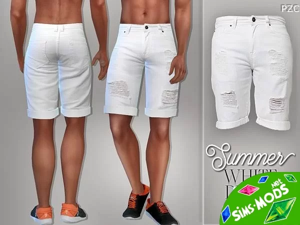 Шорты White Denim Jeans